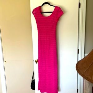 APT 9 Bright Pink Knit Maxi Dress Size M Excellent condition